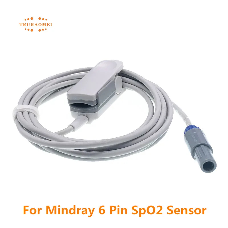 สําหรับ Mindray 6 Pin SpO2 Sensor PM7000 PM8000 PM9000 MEC-1000 ผู้ป่วย Monitor Heart Rate SAO2 Prob