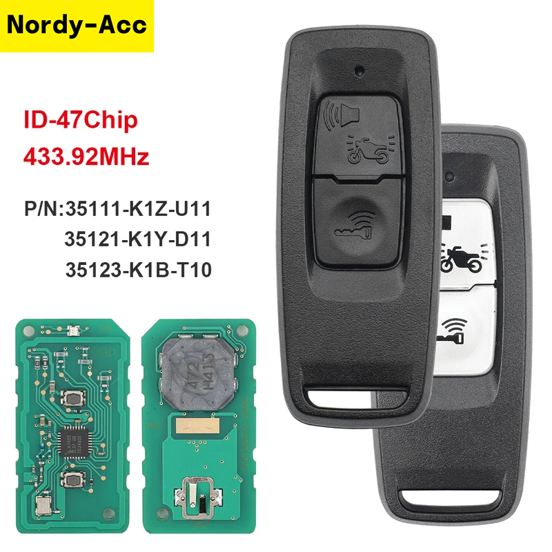 Honda PCX160 2021-2023 กุญแจรีโมทรถจักรยานยนต์ 433.92MHz 47 ชิป FCC ID 35111-K1Z-U11 K2Z 35121-K 1 Y