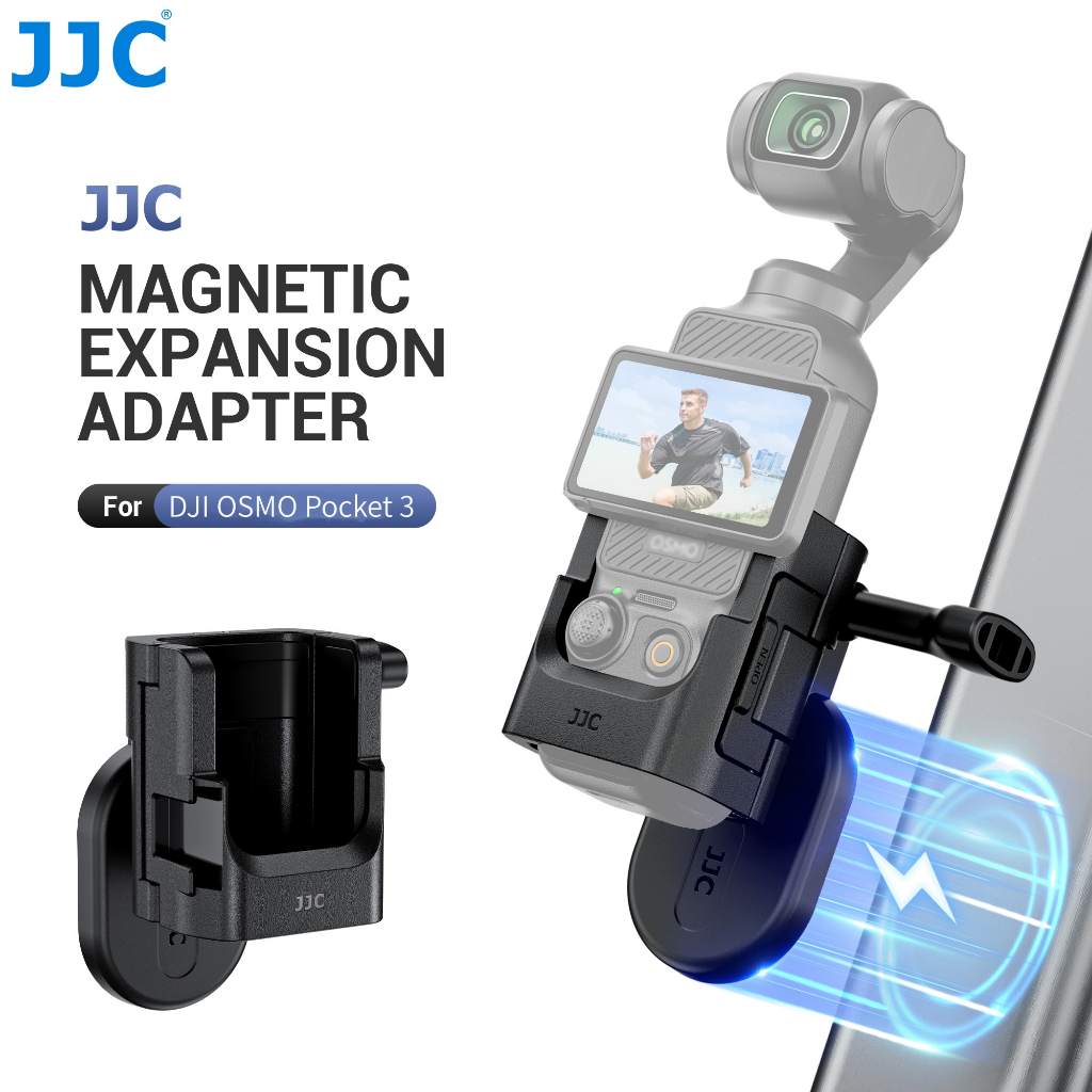 JJC ขาตั้งแม่เหล็กสําหรับ DJI Osmo Pocket 4 3 อะแดปเตอร์กล้อง Clamp ตัวยึดดูดแม่เหล็กบนเดสก์ท็อปพื้นผิวแนวตั้ง
