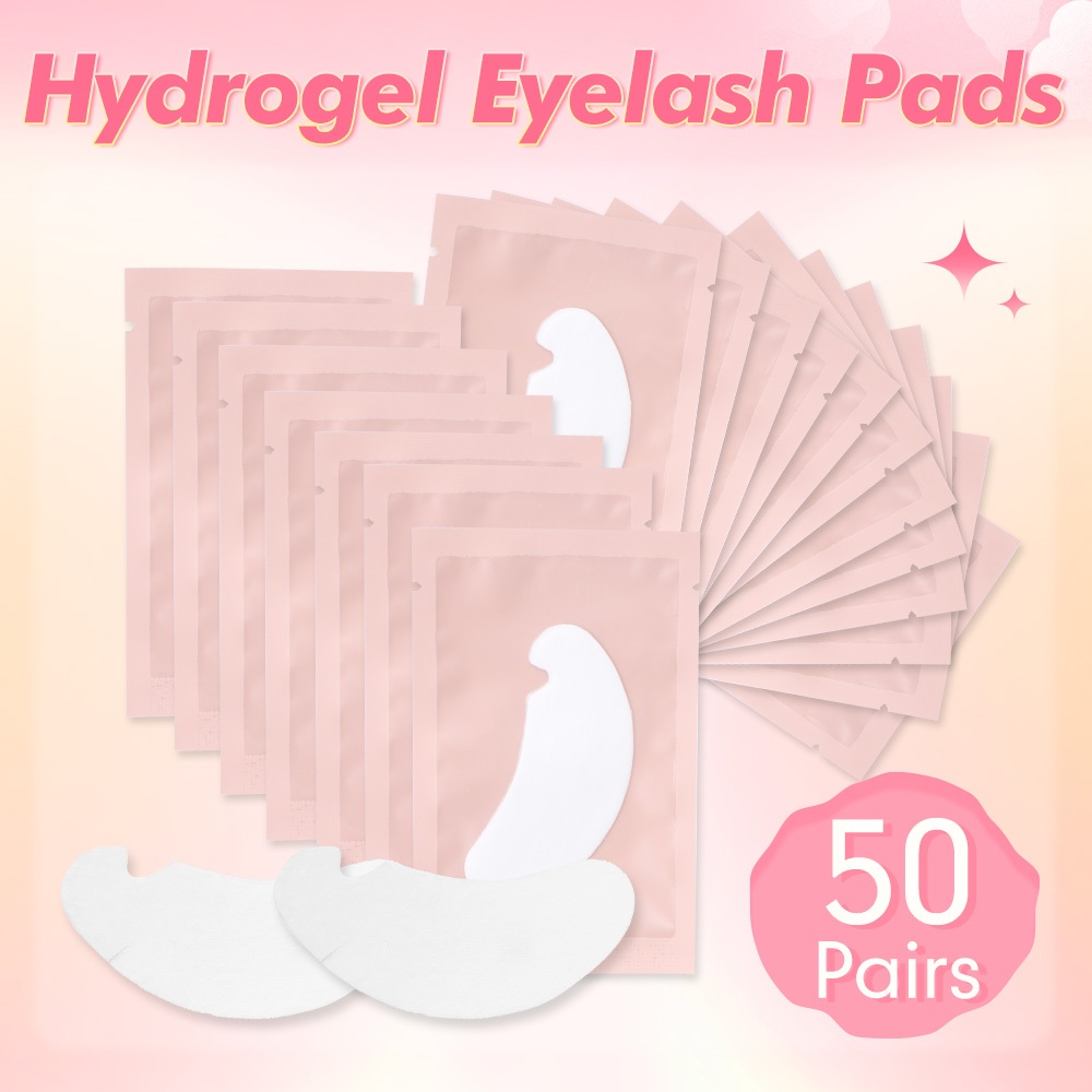 [ง่ายและสะดวกสบาย]GENIELASH 50 คู่ Lash Extension Eye สติกเกอร์ Hydrogel Patch Grafting Eyelashe ภายใต้ Eye Pads Eyelashes