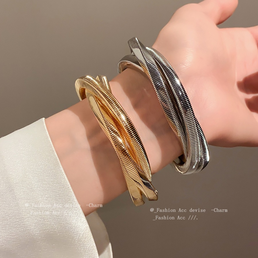 [Jewbeauty]โลหะผสมวัสดุไขลานด้ายสร้อยข้อมือน้ําวนสไตล์ยุโรปและอเมริกาแฟชั่นระดับไฮเอนด์แสงหรูหราตกแต่งมือ
