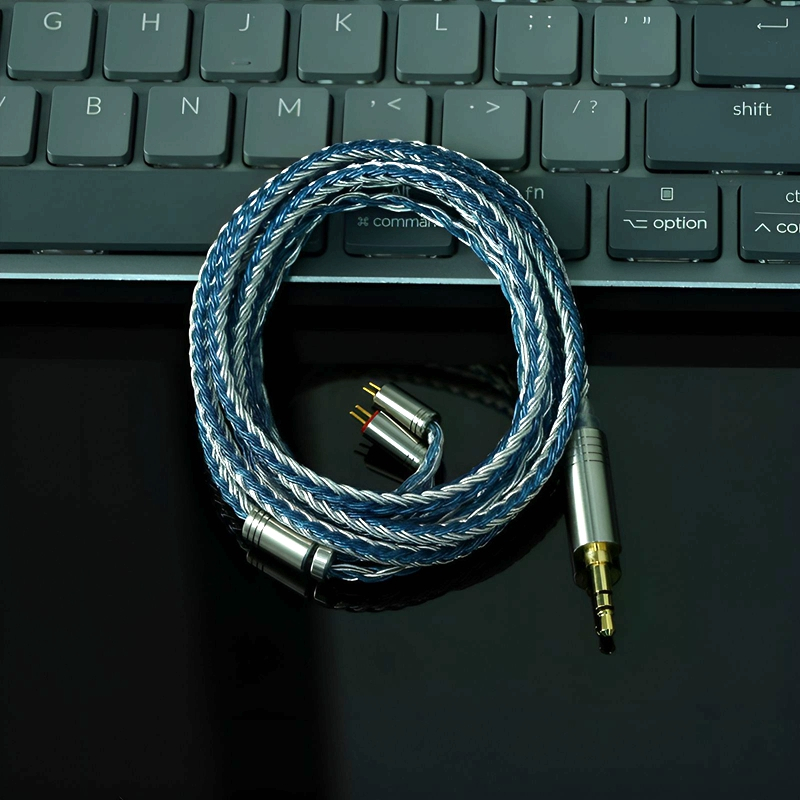 XINHS 16 core 5N silver plated copper blue white hybrid upgrade cable Bass Boost/High Resolution sui