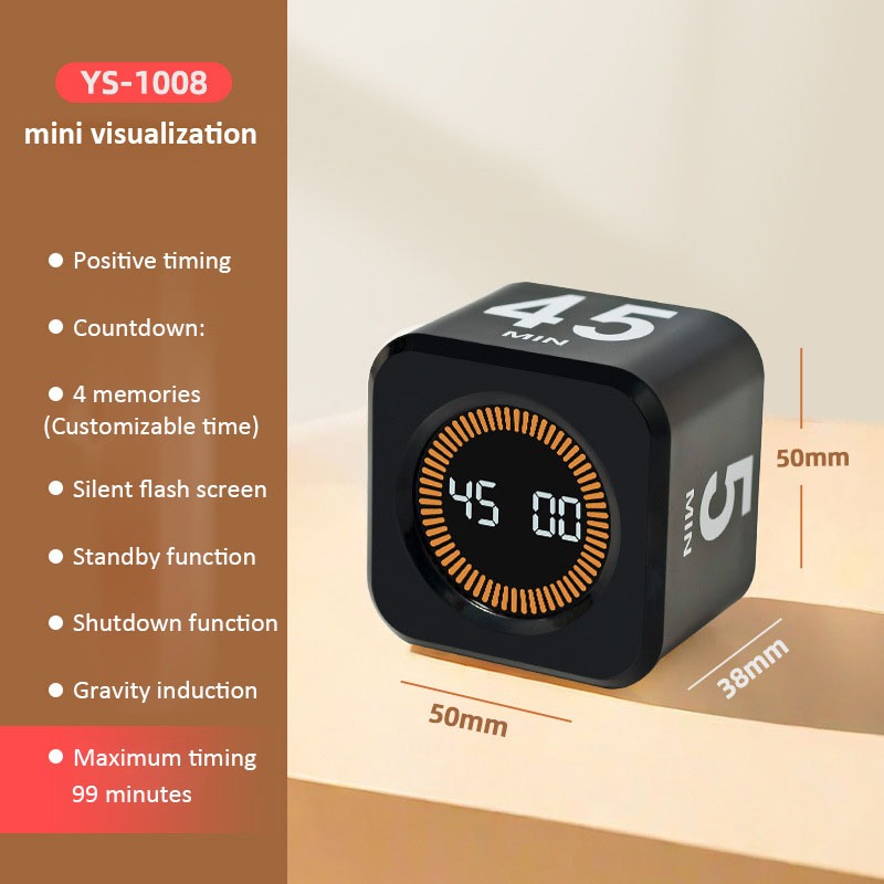 Digital Cube Timer ปรับเสียงหมุน Kitchel Timer Productivity Cube Timer Gravity Sensor จอแสดงผล LED 4 Preset Timen Timer Visua ราคา ถูกที่สุด ดีลบีเคเค แกลเลอรีภาพที่ 8