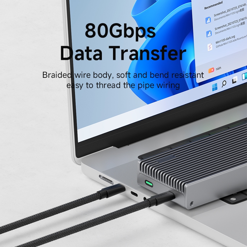 Hagibis USB4 Data Cable PD3.1 240W Fast Charging 8K Video Cable 80Gbps Transmission USB C ถึง Type-C Soft Cable สําหรับ iPhone 16 Mac mini M4 แล็ปท็อป - รูปที่ 2