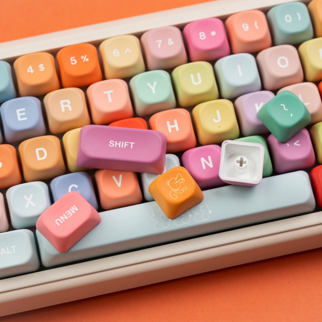 Womier สีสัน Candy Keycaps MOA โปรไฟล์ Keycaps PBT Dye Sublimation 132 คีย์สําหรับ MX Switch คีย์บอร์ด Gaming