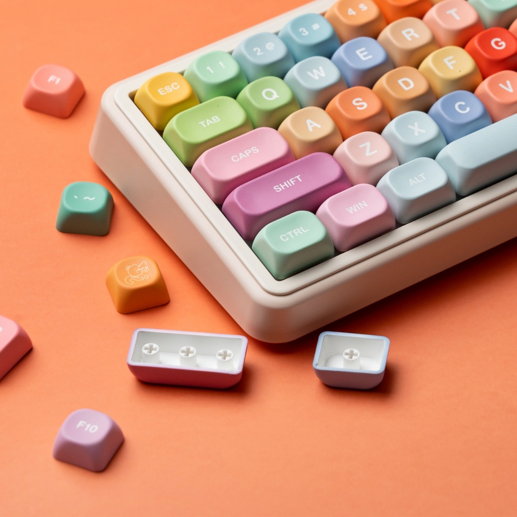 Womier สีสัน Candy Keycaps MOA โปรไฟล์ Keycaps PBT Dye Sublimation 132 คีย์สําหรับ MX Switch คีย์บอร์ด Gaming