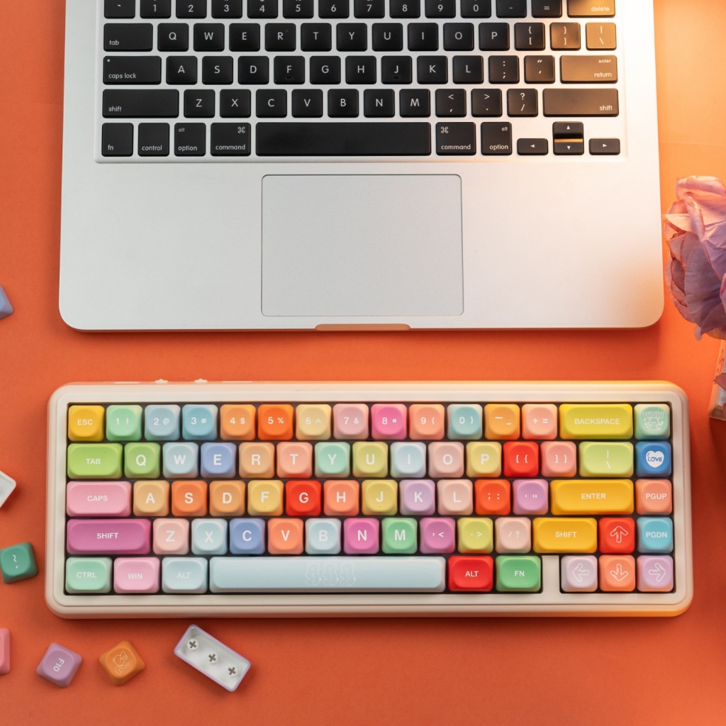 Womier สีสัน Candy Keycaps MOA โปรไฟล์ Keycaps PBT Dye Sublimation 132 คีย์สําหรับ MX Switch คีย์บอร์ด Gaming