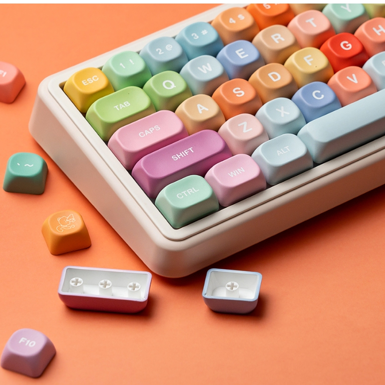 Womier สีสัน Candy Keycaps MOA โปรไฟล์ Keycaps PBT Dye Sublimation 132 คีย์สําหรับ MX Switch คีย์บอร์ด Gaming