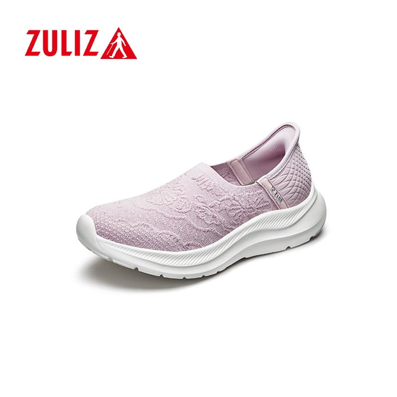 ZULIZ MOMMY CARE รองเท้าผู้หญิงสวมเดินสบายด้วยเส้นใยกุหลาบ 25116008W รองเท้าสำหรับผู้สูงอายุ ระบายอากาศได้ดี สวมสบาย รองเท้าผ้าใบสำหรับผู้สูงอายุ วัยกลางคน