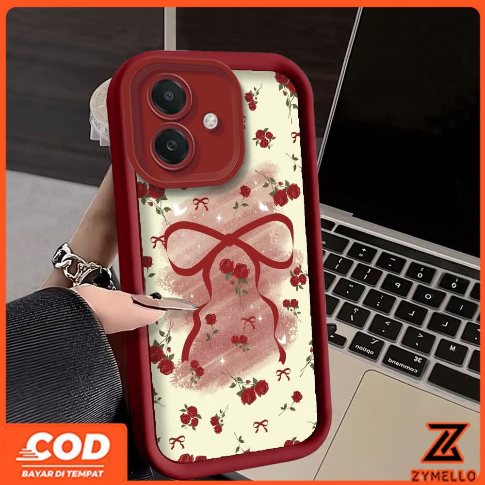 เคสสําหรับ Honor X5B PLUS x6 x6a x6b x7 x7a x8 x8a x8c x8b x9 a9a x9b x9c ภาพวาดสีน้ํามัน rose bow กันกระแทก TPU โทรศัพท์มือถือกรณี