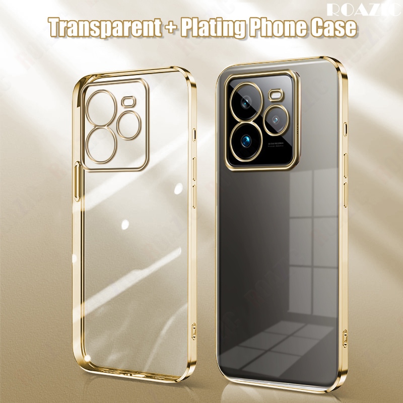 เข้ากันได้กับRealme GT 7 Pro Neo 5 3 2 Pro 3T 2 Neo 5G 2T GT 5Gเคสโทรศัพท์หรูหราชุบขอบโปร่งใสปลอกซิล