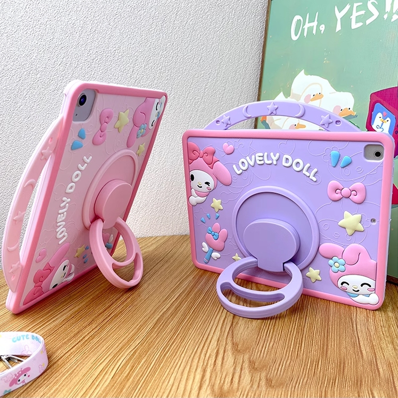 For iPad 10.2 2021 Gen10 Gen9 Gen8 Gen7 Gen6 Pro 10.5 11 2020 2024 A16 2025 2022 2021 2018 9.7 2018 2017 Air 5 4 3 2 iPad10 ipad9 iPad5 iPad6 Mini6 Mini 1 2 3 4 5 6 7 เปลือก 3D Cute Cartoon Melody Soft TPU Case เคสซิลิโคน สุนัขอบเชย เปลือกการ์ตูน - รูปที่ 2