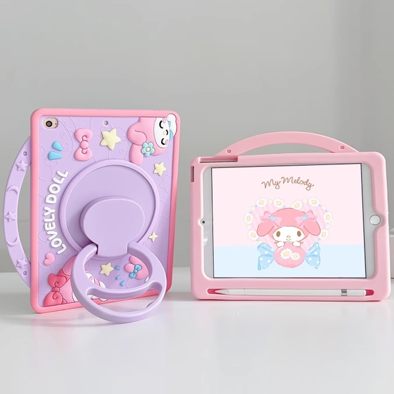 For iPad 10.2 2021 Gen10 Gen9 Gen8 Gen7 Gen6 Pro 10.5 11 2020 2024 A16 2025 2022 2021 2018 9.7 2018 2017 Air 5 4 3 2 iPad10 ipad9 iPad5 iPad6 Mini6 Mini 1 2 3 4 5 6 7 เปลือก 3D Cute Cartoon Melody Soft TPU Case เคสซิลิโคน สุนัขอบเชย เปลือกการ์ตูน - รูปที่ 4