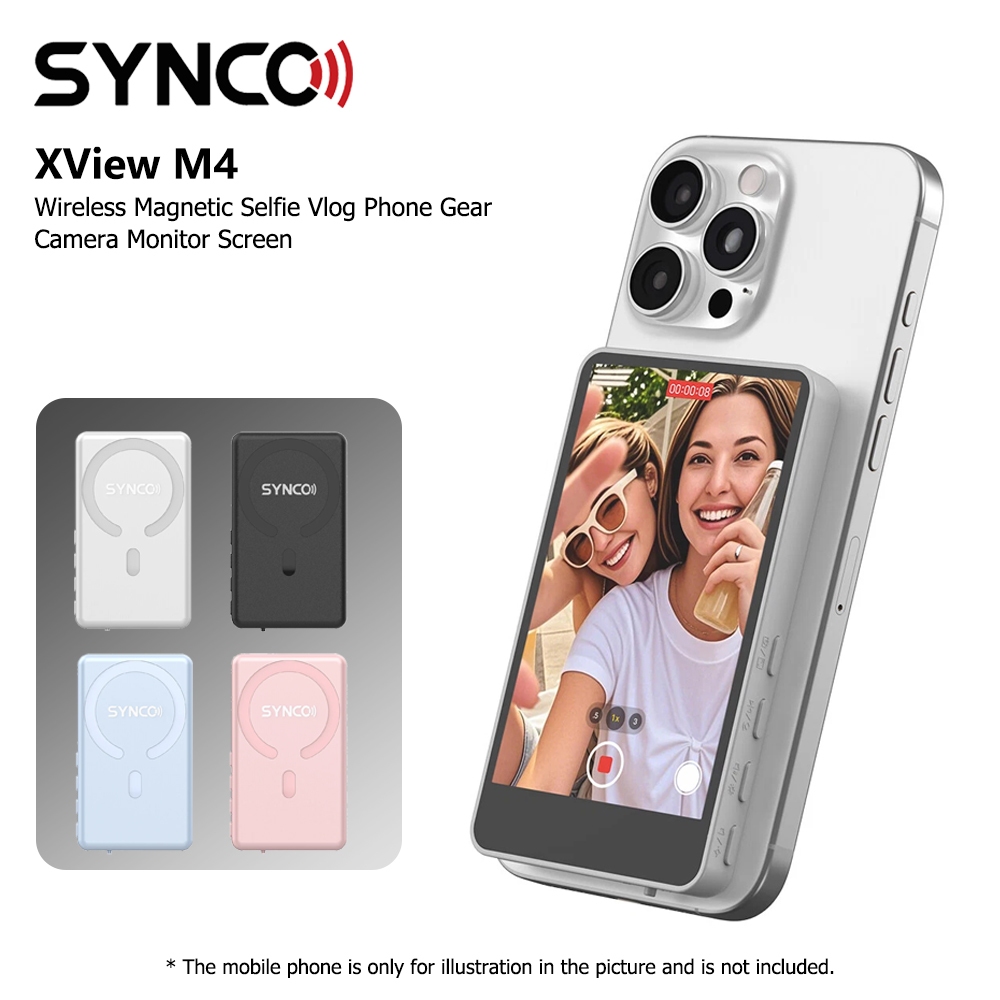 SYNCO XView M4 ไร้สาย Magnetic Selfie Vlog โทรศัพท์เกียร์กล้องหน้าจอ