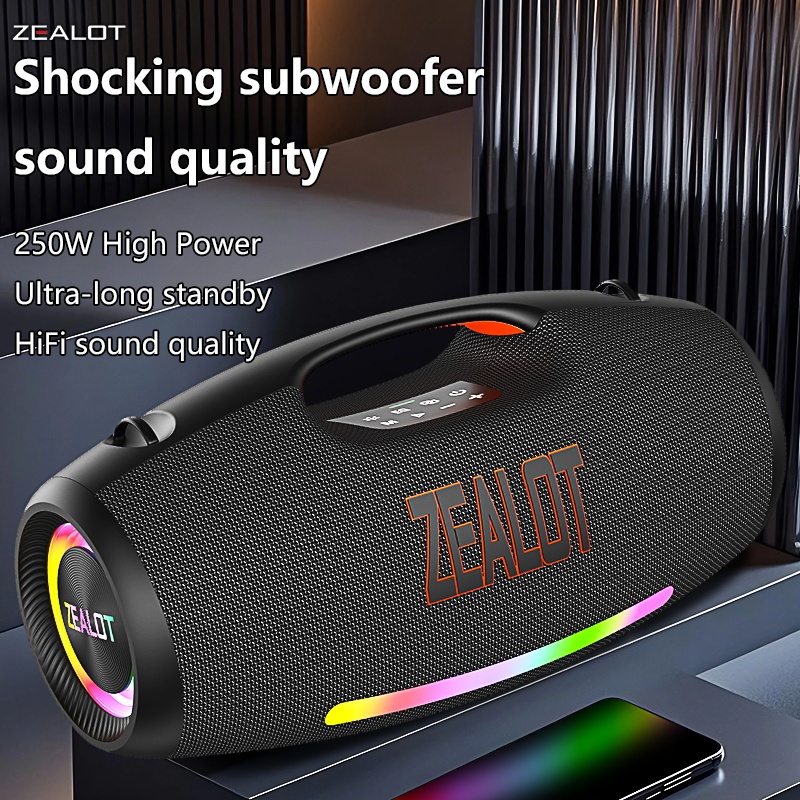 ZEALOT S89 250W ลําโพงบลูทูธ 48000mAh ลําโพงพกพากลางแจ้งสําหรับเล่นได้ยาวนาน