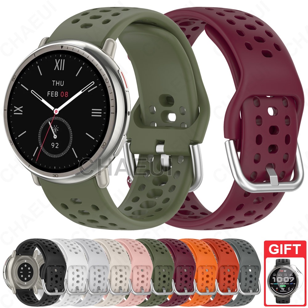 สายรัดซิลิโคน Sport Band อุปกรณ์เสริมสร้อยข้อมือที่ทนทานสําหรับ Amazfit Active 2 / Active 2 Square