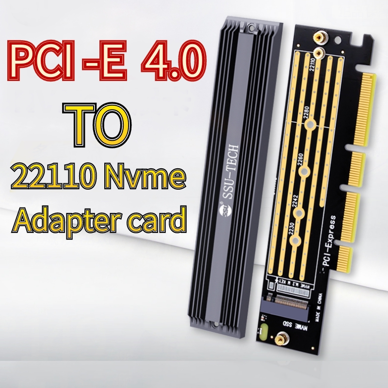 M.2 NVME SSD ถึง PCIE 4.0 X4 การ์ดอะแดปเตอร์, 22110 SSD PCIE X4 การ์ดขยาย, PCI-E GEN4 64Gbps