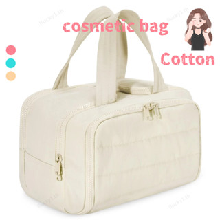 กระเป๋าผ้าฝ้าย ความจุขนาดใหญ่ กระเป๋าเครื่องสำอาง กันน้ำ Cos…