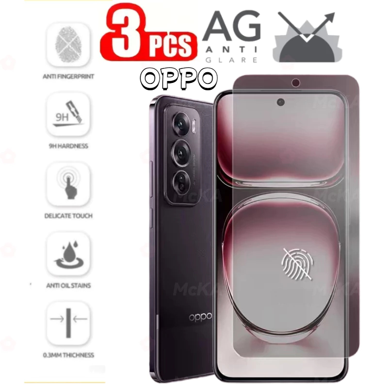 3 ชิ้น Frosted Glass สติกเกอร์ 9H สําหรับ OPPO Reno 13 12F 11F 8T 8 5G 8Z 7 7z 6 6z 5 4 3 2Z 2F 10X 