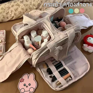 กระเป๋าเครื่องสำอาง วัสดุ ผ้าฝ้าย กันน้ำ ความจุขนาดใหญ่ กระเป๋าจัดระเบียบ กระเป๋าใส่อุปกรณ์อาบน้ำ