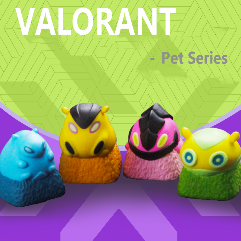 -LW- VALORANT Pet Series Resin Keycaps ที่กําหนดเองคีย์บอร์ดแบบกลไกส่วนบุคคลน่ารัก Keycaps