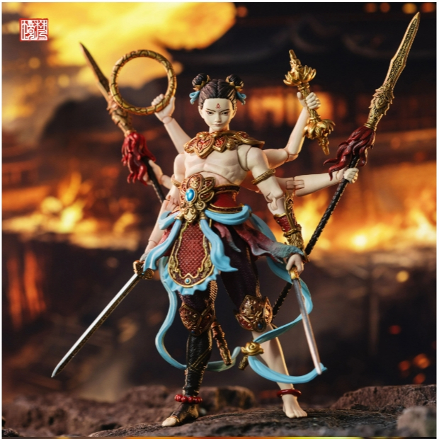 อาณาจักรแฟนซี FJ1A02 Fengshen Nezha 1/12 ตุ๊กตาทหารเคลื่อนย้ายได้