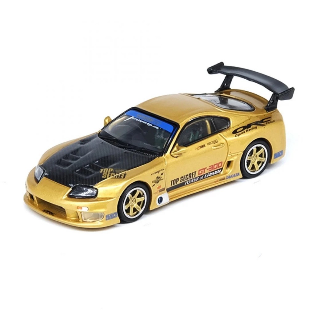Inno64 IN64-A80TS-GOLD 1/64 Toyota Supra A80 TOP SECRET GT300 รถโมเดลขนาดDiecast