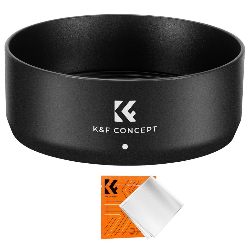 K&F Concept Canon ES65B ฮูดดาบปลายปืน พร้อมผ้าเช็ดแว่น *1 สําหรับเลนส์ RF 50mm F1.8STM...