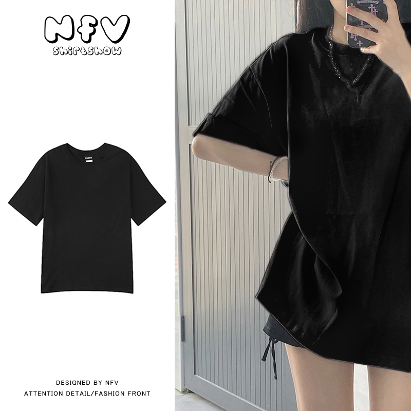 เสื้อยืดสีพื้น ผ้าฝ้าย 100% เหมาะสำหรับสาวอวบ เสื้อยืดคอกลมแขนสั้น oversize เนื้อนุ่ม ใส่สบาย ใส่แล้วดูผอม YG0