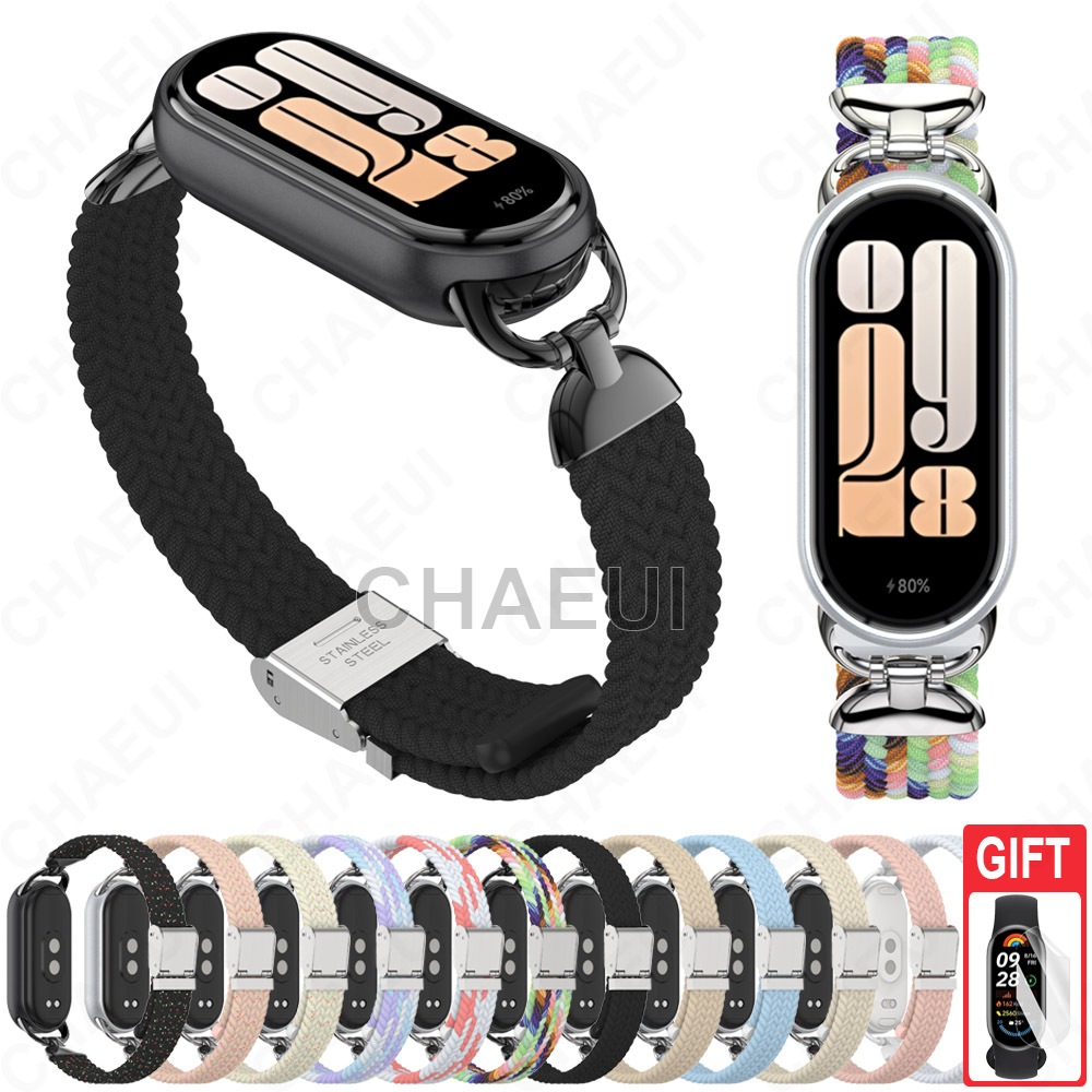 สายรัดไนลอนสายรัดข้อมือทอห่วงสร้อยข้อมืออุปกรณ์เสริมสําหรับ Xiaomi Smart Band 10 9 8 / Band 10 Ceramic Edition