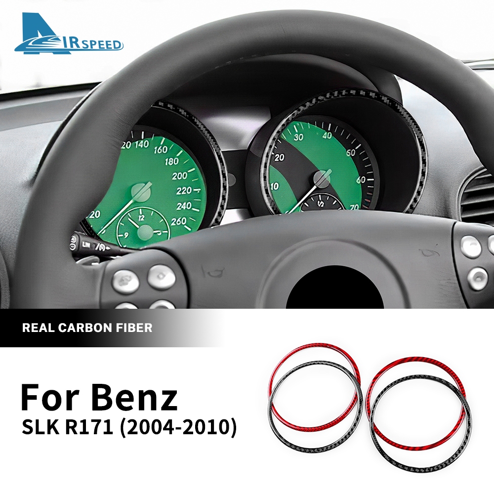AIRSPEED คาร์บอนไฟเบอร์สําหรับ Benz SLK R171 2004-2010 รถ Speedometer ตกแต่งกรอบสติกเกอร์อุปกรณ์ตกแต
