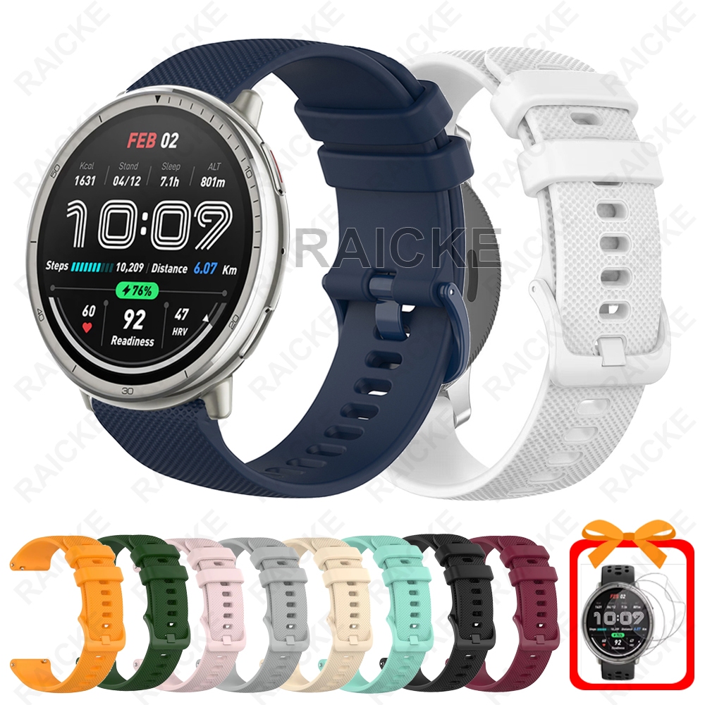 สายรัดซิลิโคนที่ทนทานสายนาฬิกาสําหรับ Amazfit Active 2/2 Square /Active 3 Premium / Active Max