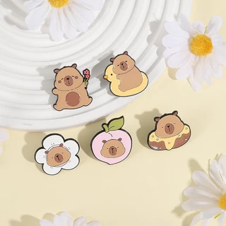 เข็มกลัด รูปการ์ตูนสัตว์น่ารัก Capybara ของขวัญสําหรับเพื่อน