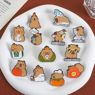 เข็มกลัด รูปการ์ตูนสัตว์น่ารัก Capybara ของขวัญสําหรับเพื่อน