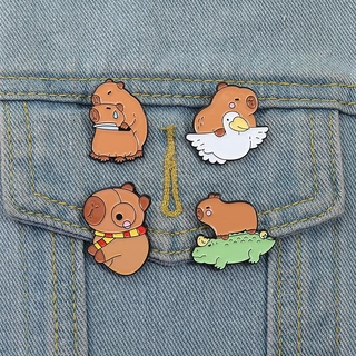 เข็มกลัด รูปการ์ตูนสัตว์น่ารัก Capybara ของขวัญสําหรับเพื่อน