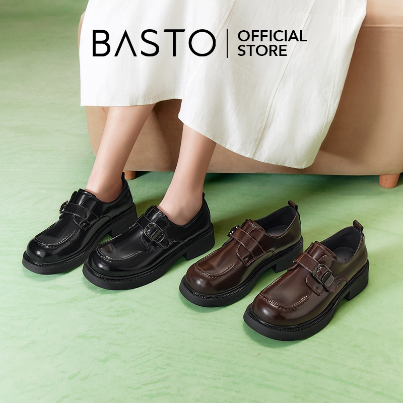 BASTO Women's Loafers Platform Shoes รองเท้า loafer รองเท้าส้นตึก BG254