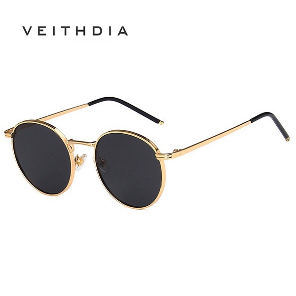 VEITHDIA สตรี Retro รอบแว่นตากันแดดวงกลมโลหะ Hippie Shades UV400 ป้องกันแนวโน้มแว่นตากันแดด Z6584