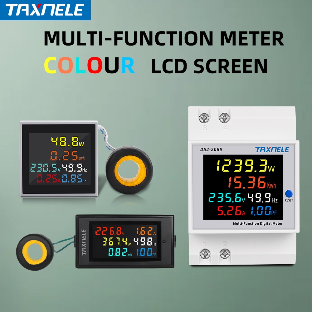 AC 220V AC 110V โวลต์มิเตอร์แอมป์มิเตอร์ Power Factor Energy ความถี่ Wattmeter D69-2058 D52-2066
