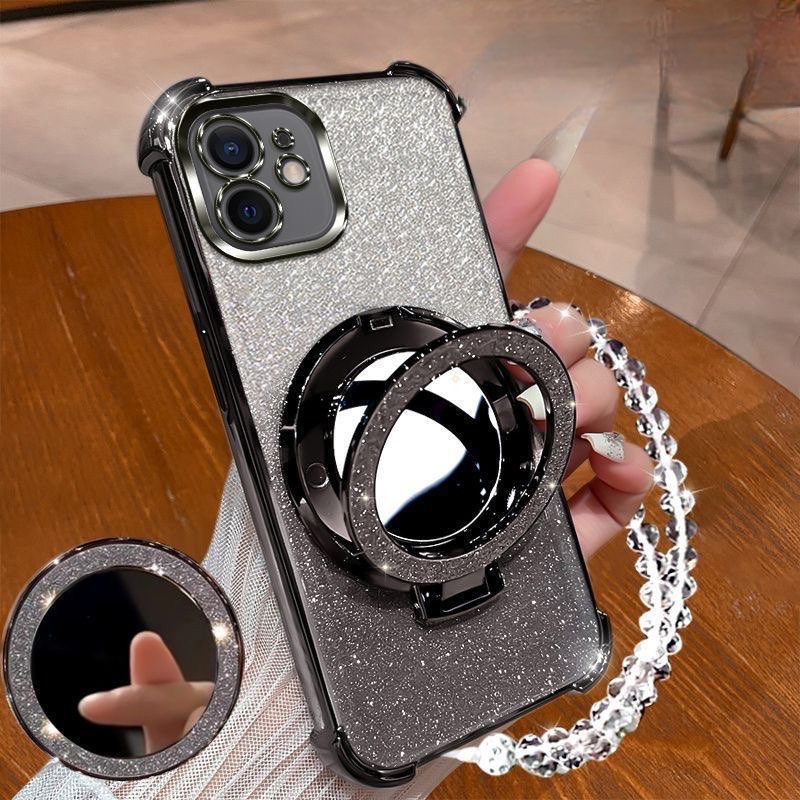 เคส Samsung A32 5G A34 5G A35 5G A54 5G A55 5G A73 5G A02S ผู้ถือกระจกแต่งหน้า Crystal Chain กรณีโทร