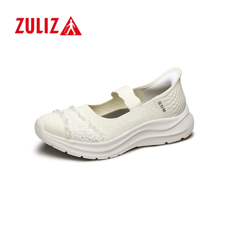 ZULIZ MOMMY CARE รองเท้าเดินสบายสำหรับผู้หญิง Rose Fiber Infused 25116012Y รองเท้าสวมสำหรับผู้สูงอายุ ระบายอากาศได้ดี เย็นสบาย รองเท้าผ้าใบสำหรับผู้สูงอายุ วัยกลางคน