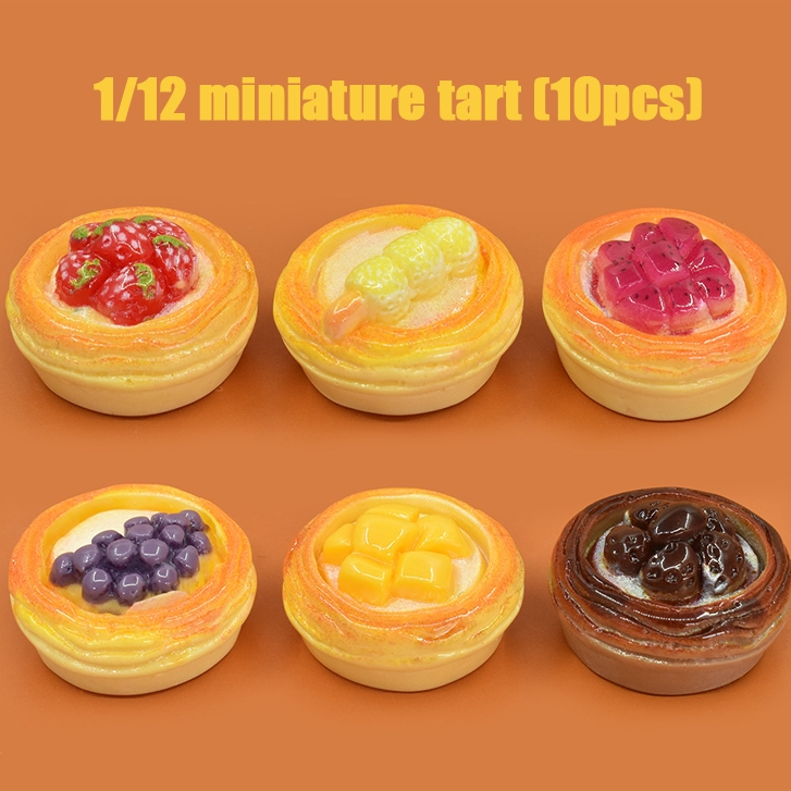 10ชิ้นจําลองสตรอเบอร์รี่ผลไม้ทาร์ตอาหารขนาดเล็กของเล่นน่ารักเรซิ่นอุปกรณ์ขนาดเล็กทําเองบ้านตุ๊กตาอุปกรณ์แกล้งทําเป็นเล่นของเล่น