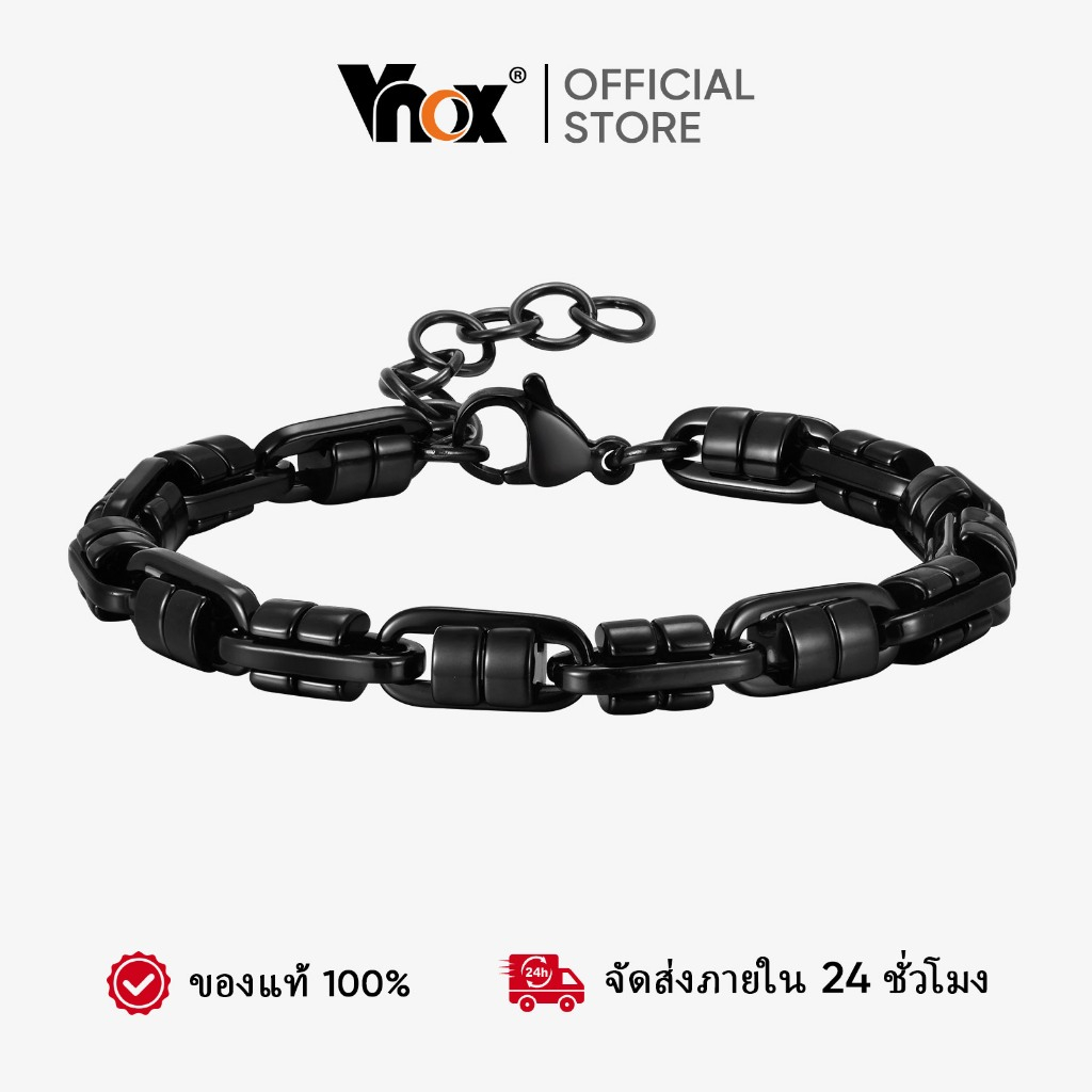 Vnox Handmade Link Chain Bracelets for Men,Stainless Steel Hypoallergenic Bracelets,Simple Fashion J