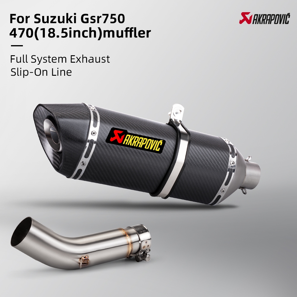 ท่อไอเสียรถจักรยานยนต์ Muffler กลาง link ท่อเต็มระบบ Slip On สําหรับ suzuki GSR750 GSX-S750 ท่อไอเสี