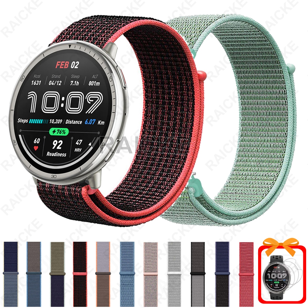 สายรัดไนลอนระบายอากาศอุปกรณ์เสริมทดแทนสําหรับ Amazfit Active 2 / Active 2 Square / Amazfit Active 3 