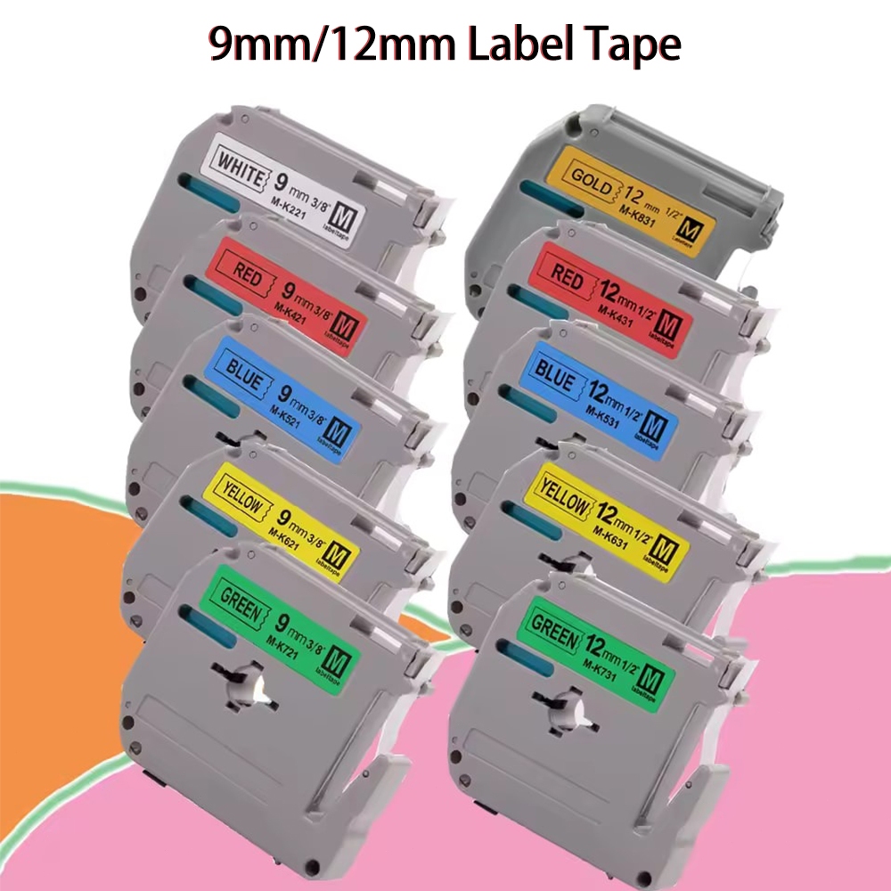 9mm 12mm ใช้งานร่วมกับ Brother ป้ายเทป MK เทป MK231 MK-231 MK 231 สําหรับ Brother P-Touch Labeling เครื่อง PT-80 PT-70 PT-65 PT-45
