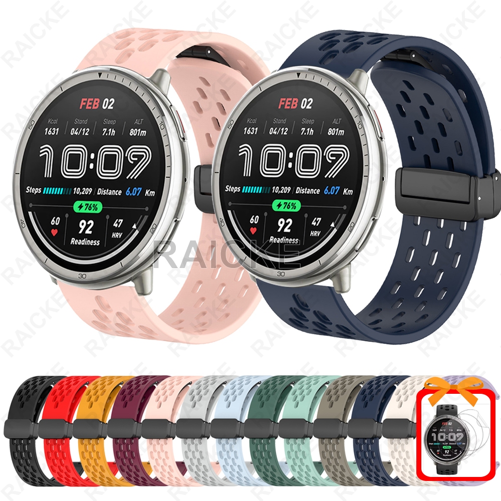 สายรัดซิลิโคนระบายอากาศสําหรับ Amazfit Active 2 / Active 2 Square / Active 3 Premium / Active Max