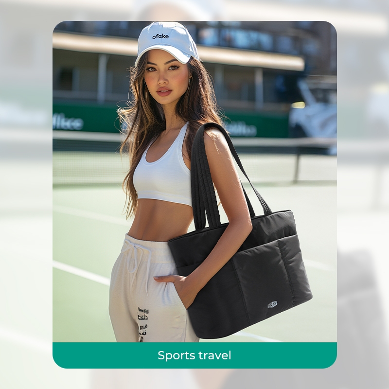 BAGSMART ผู้หญิง Tote Bag Travel 14 นิ้วแล็ปท็อป Puffy Office กระเป๋าสะพายกระเป๋าด้านหน้า