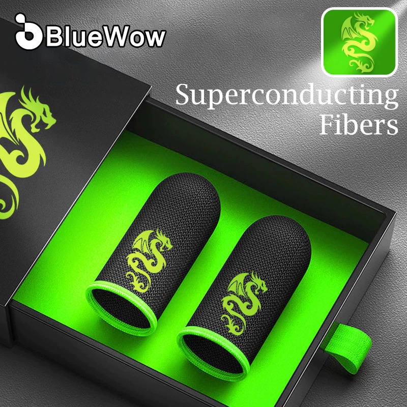 Bluewow【green Fly Dragon】ถุงมือนิ้วโป้ง ควบคุมเกม กันเหงื่อ ระบายอากาศ สําหรับเล่นเกม