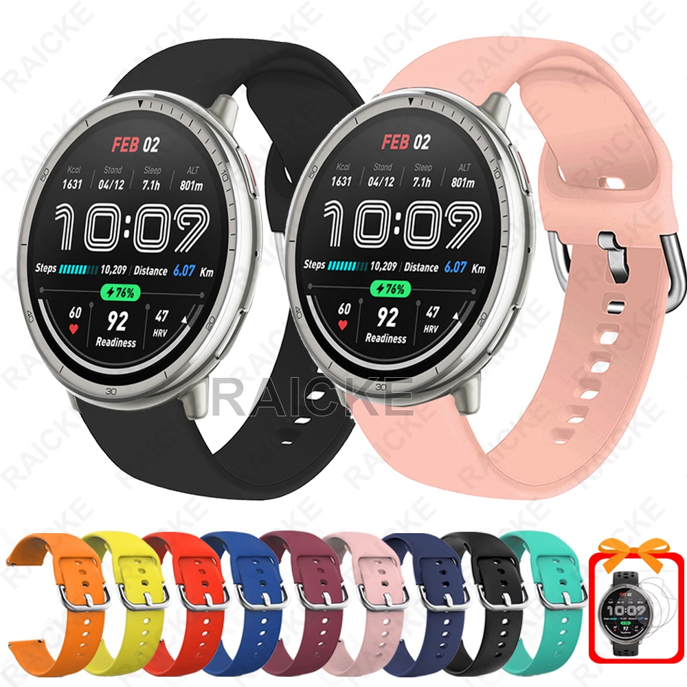 สายซิลิโคนแบบสปอร์ตทนทานสายรัดข้อมือสําหรับ Amazfit Active 2 / Active 2 Square / Amazfit Active 3 Premium / Amazfit Active Max