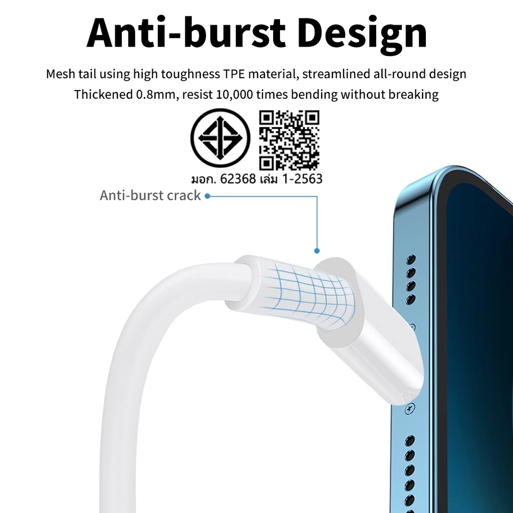 หัวชาร์จ+สายชาร์จเร็ว PD 30W Type-C to Lightning สำหรับ iPhone thumbnail 6